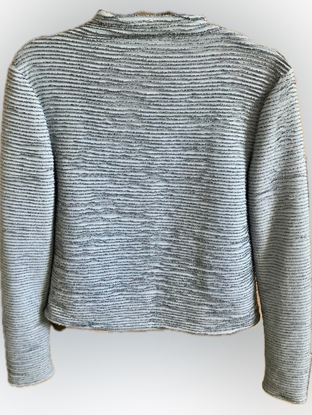 Textured Soft Blue Ribbed Women's Top